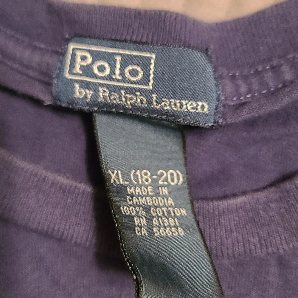 Polo Ralph Lauren Boys XL (18-20) Purple Stencil Logo POLO 67 Graphic T-Shirt